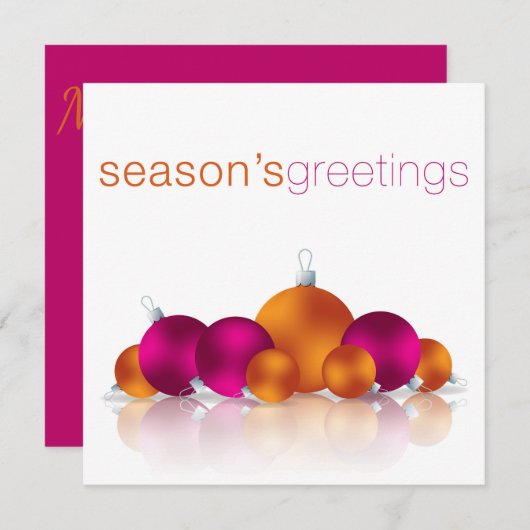 クリスマスボーブル 招待状 (正面/裏面)