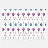 クリスマスボーモダンブル素晴らしパターン ラッピングペーパーシート (正面2)