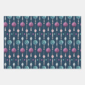 クリスマスボーモダンブル素晴らしパターン ラッピングペーパーシート (正面)