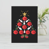 クリスマスボーリングおもしろいクリスマスツリーホリデーボウリングをする人、 クリケットの投手 招待状 (スタンド正面)