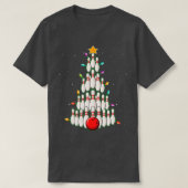 クリスマスボーリングツリーおもしろいT Tシャツ (デザイン正面)
