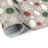 クリスマスボーリングピンとスノーフレーク巻きテープ ラッピングペーパー (ロールコーナー)