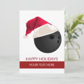 クリスマスボーリングボールサンタハットグリーティングカード シーズンカード (スタンド正面)