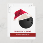 クリスマスボーリングボールサンタハットポストカード シーズンポストカード (正面/裏面)