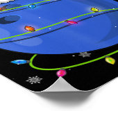 クリスマスボーリングボールサンタハットマッチングファミリーP ポスター (角)