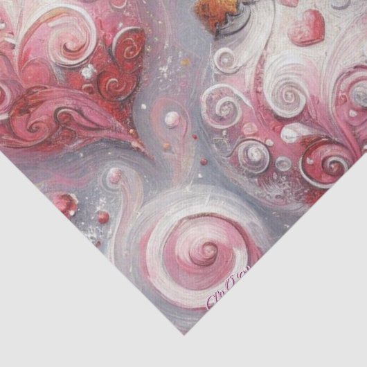 クリスマスボールお洒落がピンクのデコページを渦巻く 薄葉紙 (詳細)