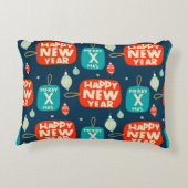 クリスマスボールとオーナメントヴィンテージのパターン戻る アクセントクッション (裏面)