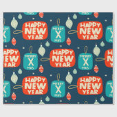 クリスマスボールとオーナメントヴィンテージのパターン戻る ラッピングペーパー (フラット)