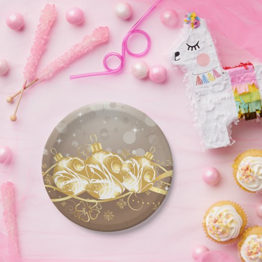 クリスマスボールとティンセル紙プレート ペーパープレート (パーティー)