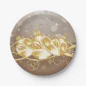 クリスマスボールとティンセル紙プレート ペーパープレート (正面)