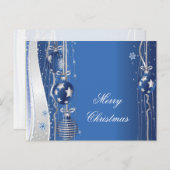 クリスマスボールとリボンのはがき シーズンポストカード (正面/裏面)