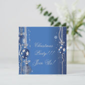 クリスマスボールとリボンパーティの招待状 招待状 (スタンド正面)