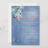 クリスマスボールと雪の結晶の企業パーティー 招待状 (正面)