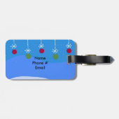 クリスマスボールと雪片 ラゲッジタグ (裏面横)