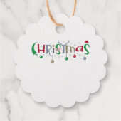 クリスマスボールと〔雄ジカの〕枝角文字 フェイバータグ (裏面)