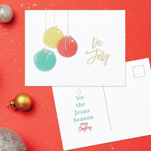 クリスマスボールのはがき シーズンポストカード