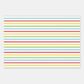 クリスマスボールのパターストライプン、クリスマスと名前の休日 ラッピングペーパーシート (正面3)