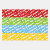 クリスマスボールのパターストライプン、クリスマスと名前の休日 ラッピングペーパーシート (正面2)