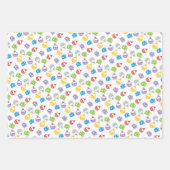 クリスマスボールのパターストライプン、クリスマスと名前の休日 ラッピングペーパーシート (正面)