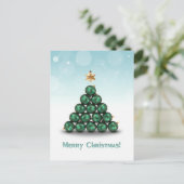 クリスマスボールの木の形の休日はがき シーズンポストカード (スタンド正面)