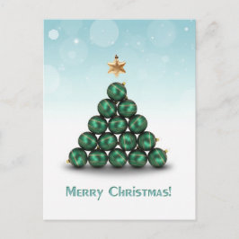 クリスマスボールの木の形の休日はがき シーズンポストカード