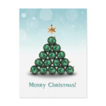 クリスマスボールの木の形の休日はがき