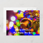 クリスマスボールの背カラフル景 シーズンポストカード (正面/裏面)