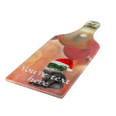 クリスマスボールの背景のクリスマスキャット カッティングボード (角)