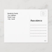 クリスマスボールの背景のクリスマスキャット シーズンポストカード (裏面)