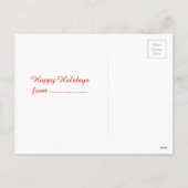 クリスマスボールの背景のクリスマスブルドッグ シーズンポストカード (裏面)