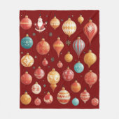 クリスマスボールの装飾 フリースブランケット (正面)