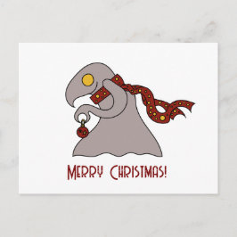 クリスマスボールを持つかわいいモンスター シーズンポストカード