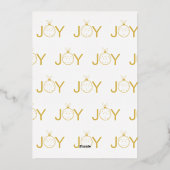 クリスマスボールを様式化した金ゴールドで喜びの願い 箔シーズンカード (裏面)