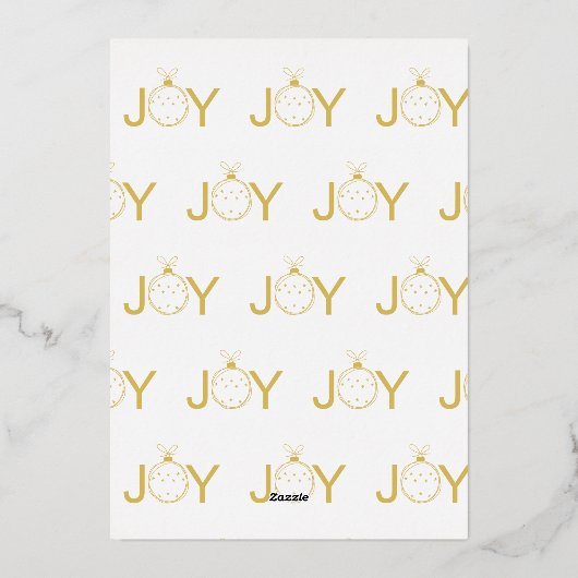 クリスマスボールを様式化した金ゴールドで喜びの願い 箔シーズンカード (裏面)