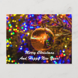 クリスマスボールイエローイルミネーション シーズンポストカード