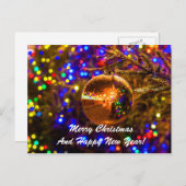 クリスマスボールイエローイルミネーション シーズンポストカード (正面/裏面)