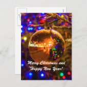 クリスマスボールイエローイルミネーション シーズンポストカード (正面/裏面)