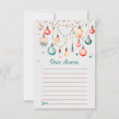 クリスマスボールオーナメントカプセルノートメッセージカード サンキューカード (正面)