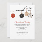 クリスマスボールオーナメントクリスマスパーティー 招待状 (正面)