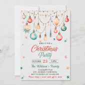 クリスマスボールオーナメントクリスマスパーティー 招待状 (正面)