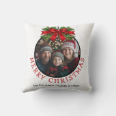 クリスマスボールオーナメントフォトホワイト クッション (裏面)