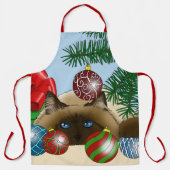 クリスマスボールオーナメント猫 エプロン (正面)