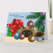クリスマスボールオーナメント猫 カード (正面)