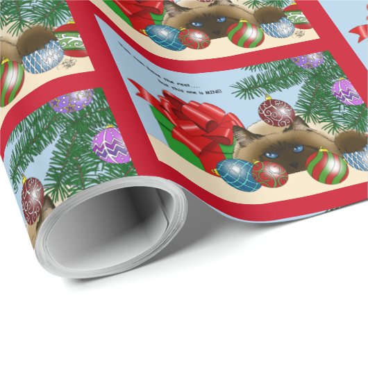 クリスマスボールオーナメント猫 ラッピングペーパー (ロールコーナー)