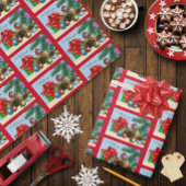 クリスマスボールオーナメント猫 ラッピングペーパー