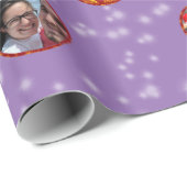 クリスマスボールオーナメント6枚の写真L – 紫 ラッピングペーパー (ロールコーナー)