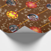 クリスマスボールオーナメント6枚D – オレンジ ラッピングペーパー (角)