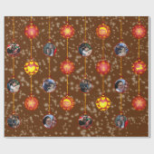 クリスマスボールオーナメント6枚D – オレンジ ラッピングペーパー (フラット)