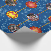 クリスマスボールオーナメント6枚D-Blue ラッピングペーパー (角)