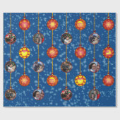 クリスマスボールオーナメント6枚D-Blue ラッピングペーパー (フラット)